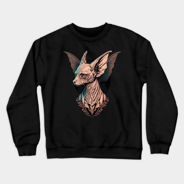 Cat from Hell Crewneck Sweatshirt by gibah